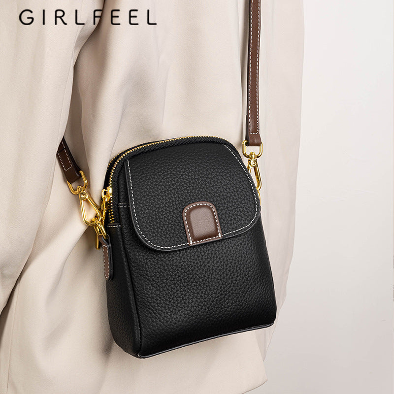 Women's Fashionable Genuine Leather Fashion Mobile High Crossbody Bags