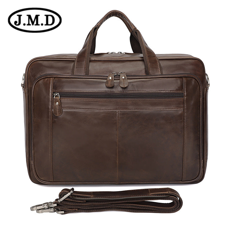 Men's Fashion Vintage Leather Inch Computer Men's Briefcases