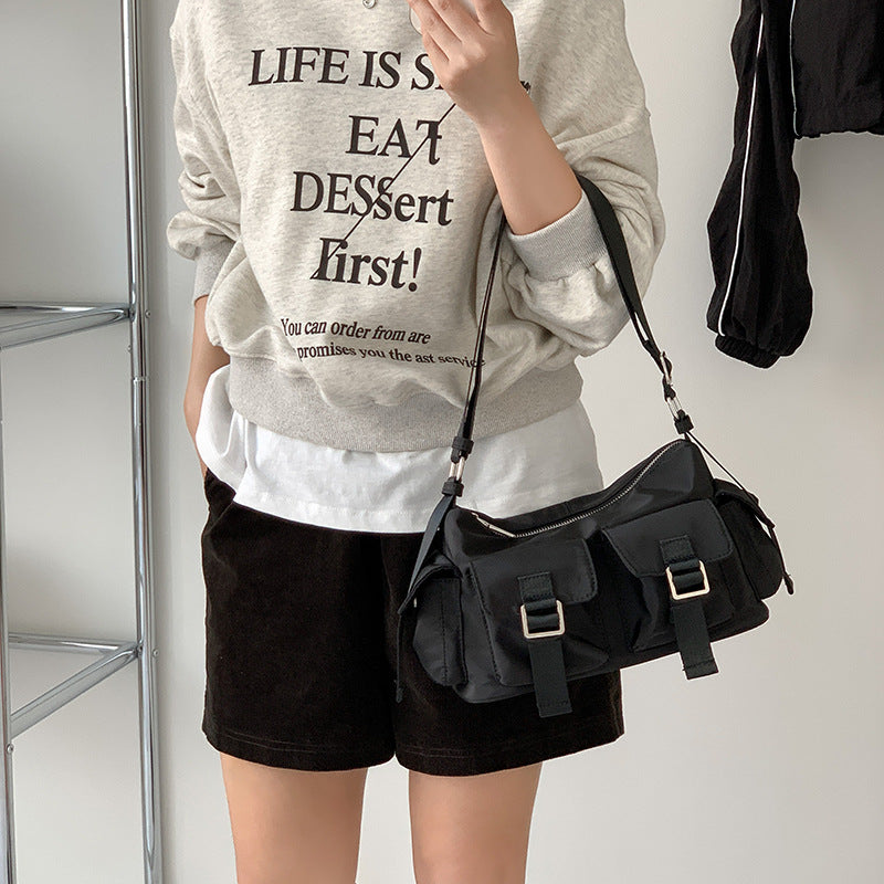 Women's Textured Nylon Cloth Fashionable Large Capacity Crossbody Bags
