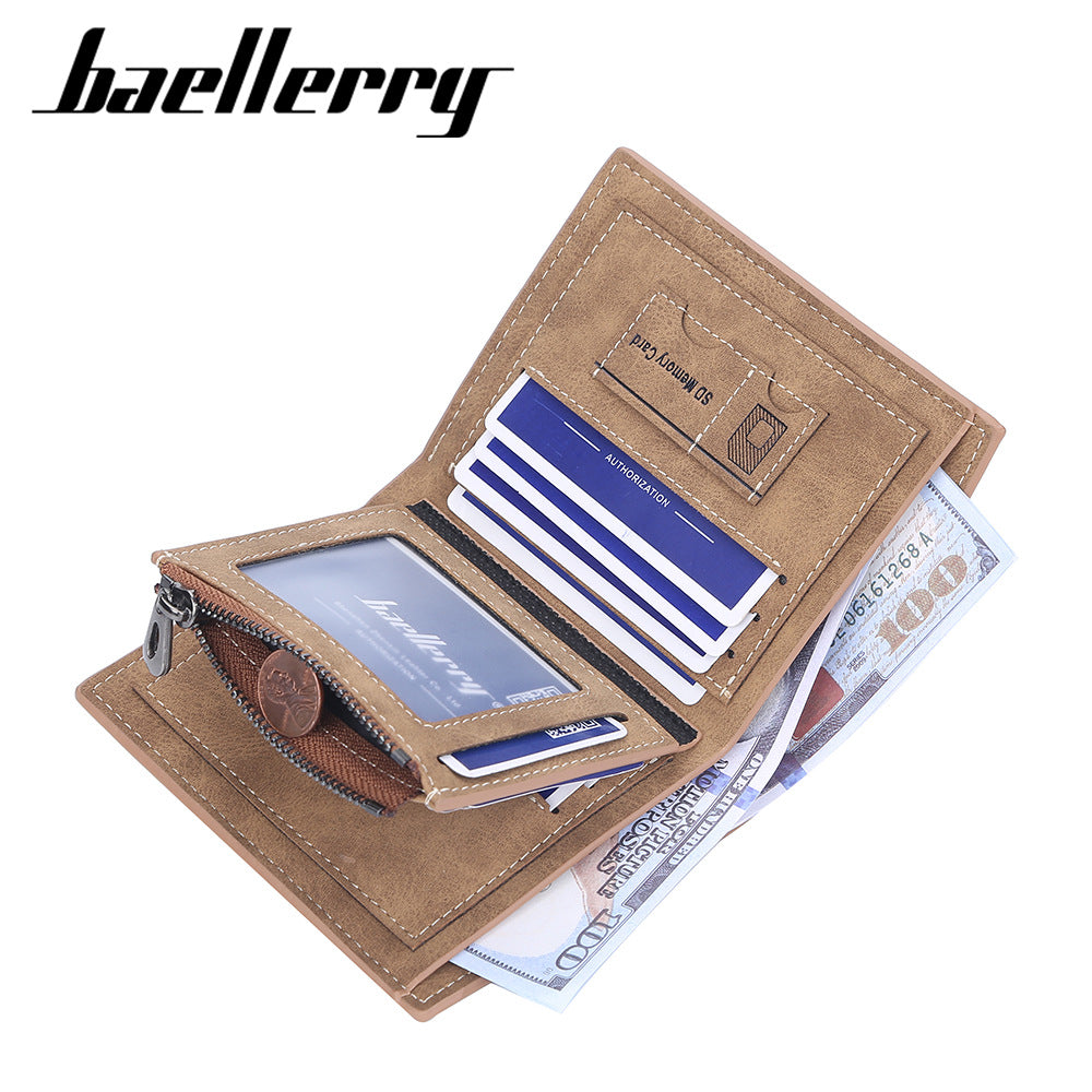 Men's Short Retro Multiple Slots Business Ticket Men's Wallet