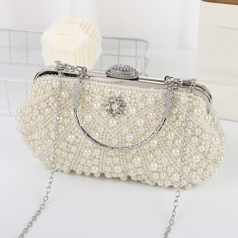 Women's Diamond Banquet Clutch Pearl Large Capacity Evening Bags