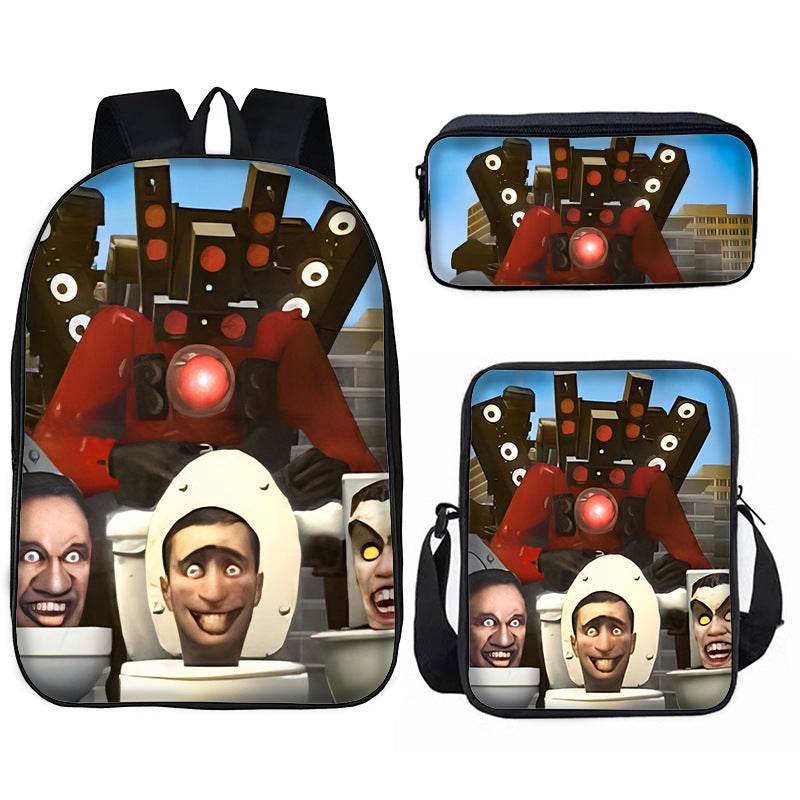 Toilet Primary Secondary Monitor Three-piece Set Elementary School Students' Schoolbags