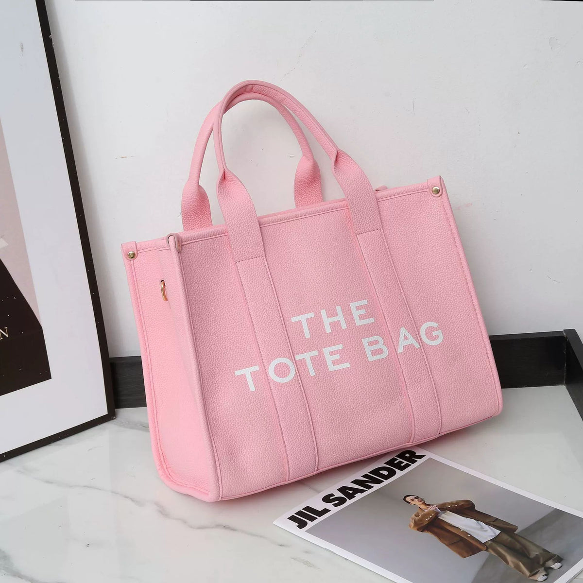 Women's Letter Large Capacity Lychee Pattern Simple Women's Messenger Bag