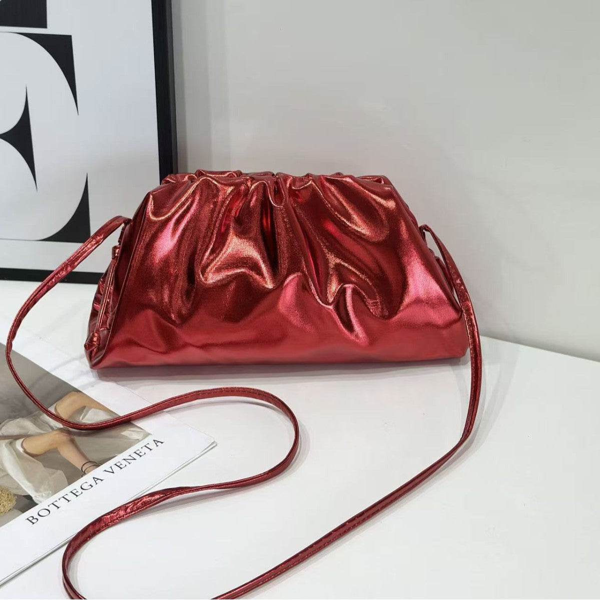 Women's High-grade Pleated Cloud Plain Fashionable Shoulder Bags