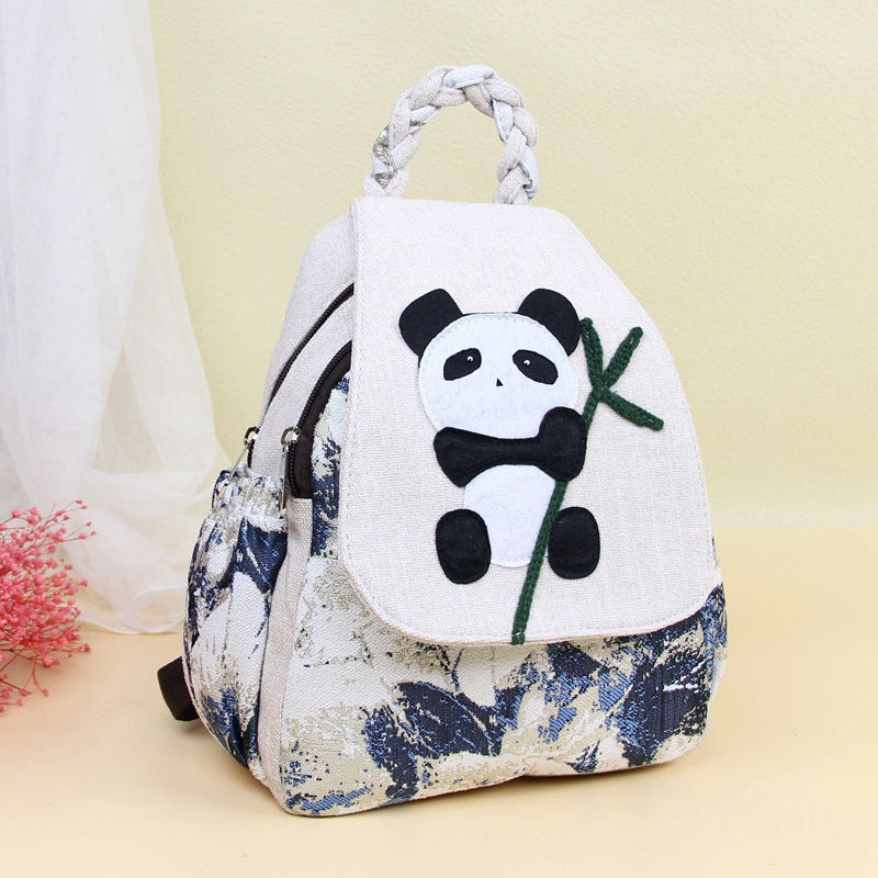 Fresh Simple Fabric Lesser Panda Double Backpacks