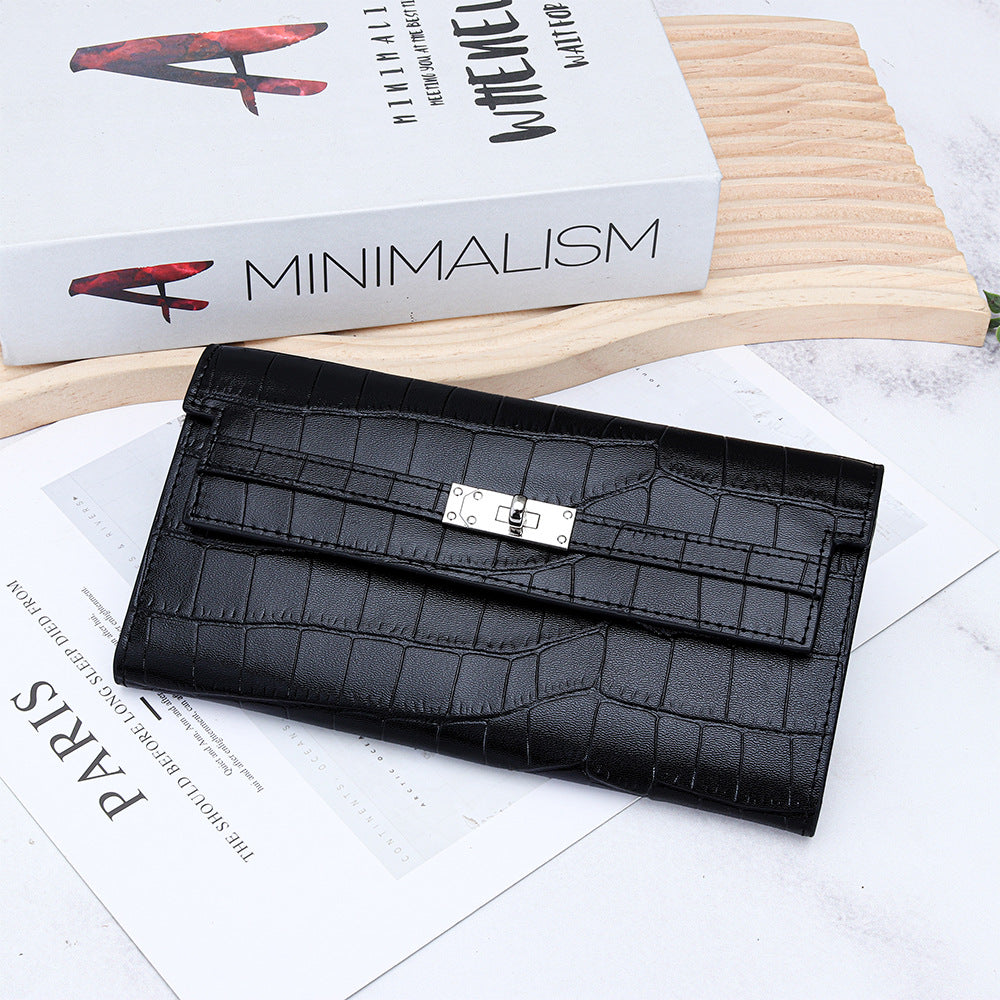 Women's Long Genuine Leather Fashion Kelly Money First Layer Ladies Wallet