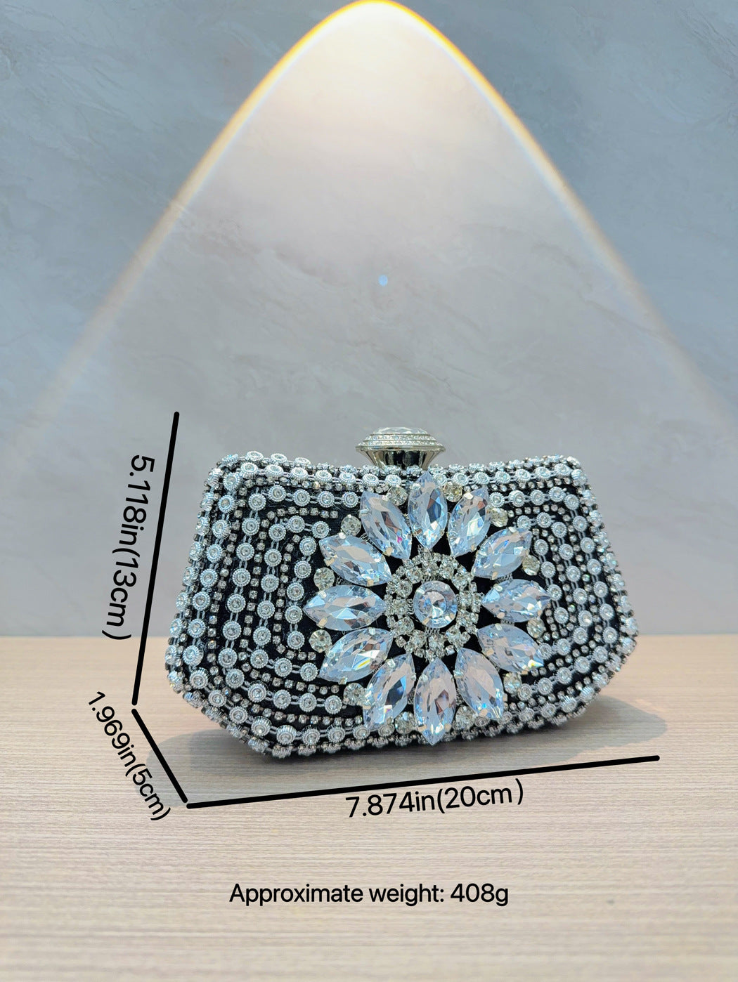 Women's Banquet Full Diamond Clutch Rhinestone Cheongsam Dinner Evening Bags