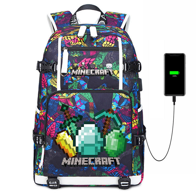 Men's Large Capacity Junior High My World Backpacks