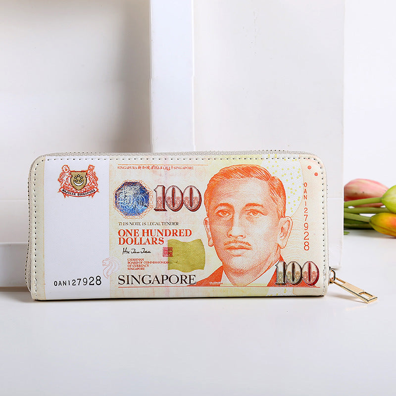 Money Pattern Usd Euro Funny Fun Large Capacity Card Holder