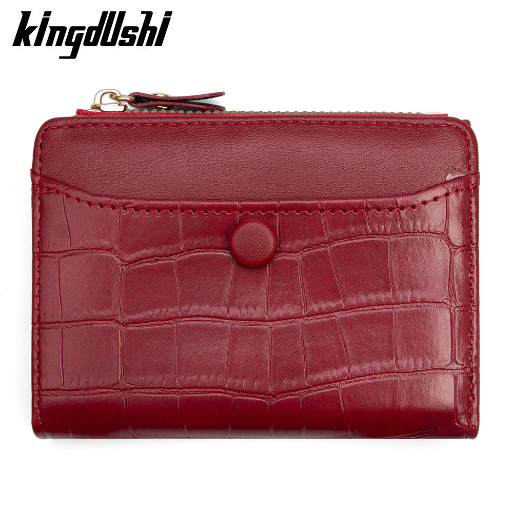 Women's Vintage Stone Pattern Multiple Slots Side Zipper Purses