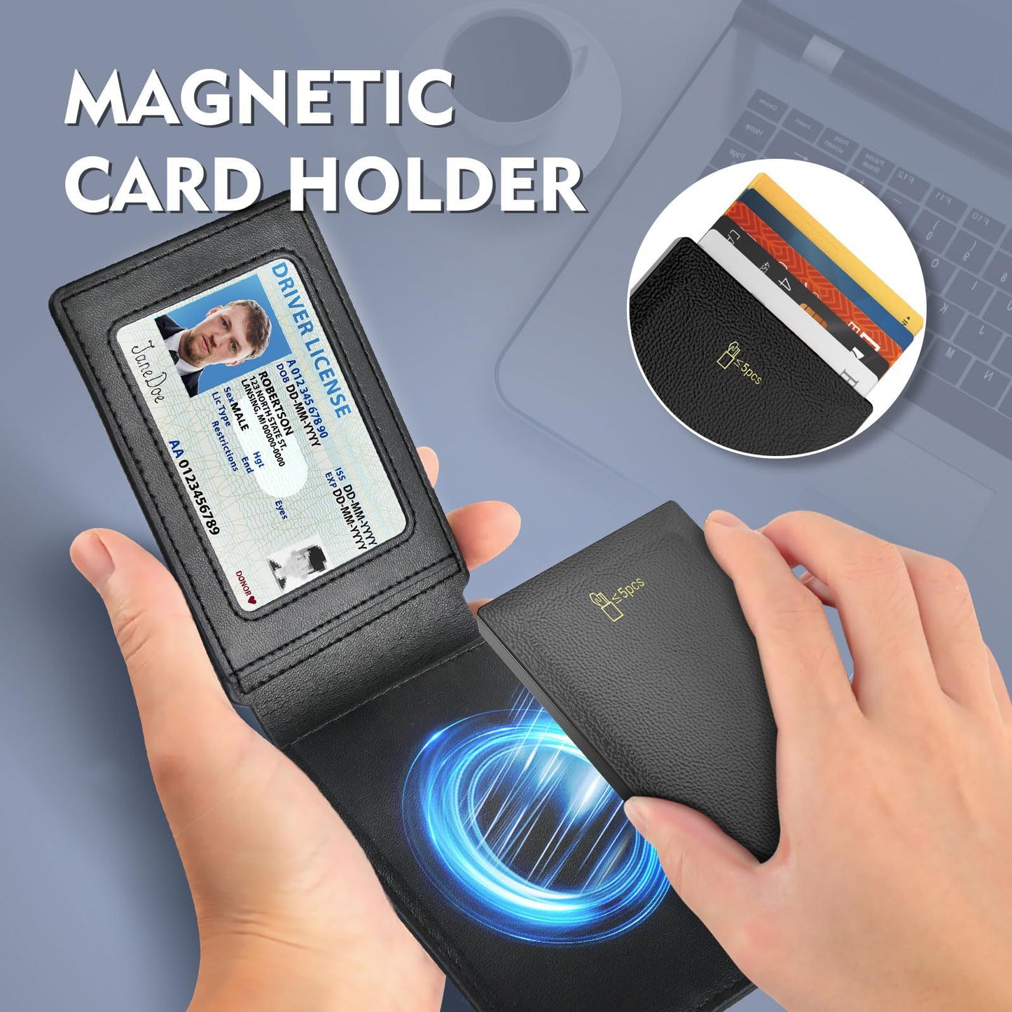 Men's Credit Magnetic Separation Flip Cassette Automatic Card Holder