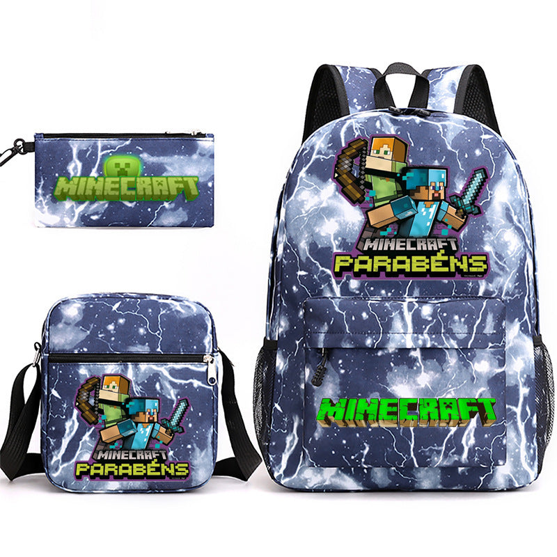 Hot Game My World Creeper Pencil Backpacks