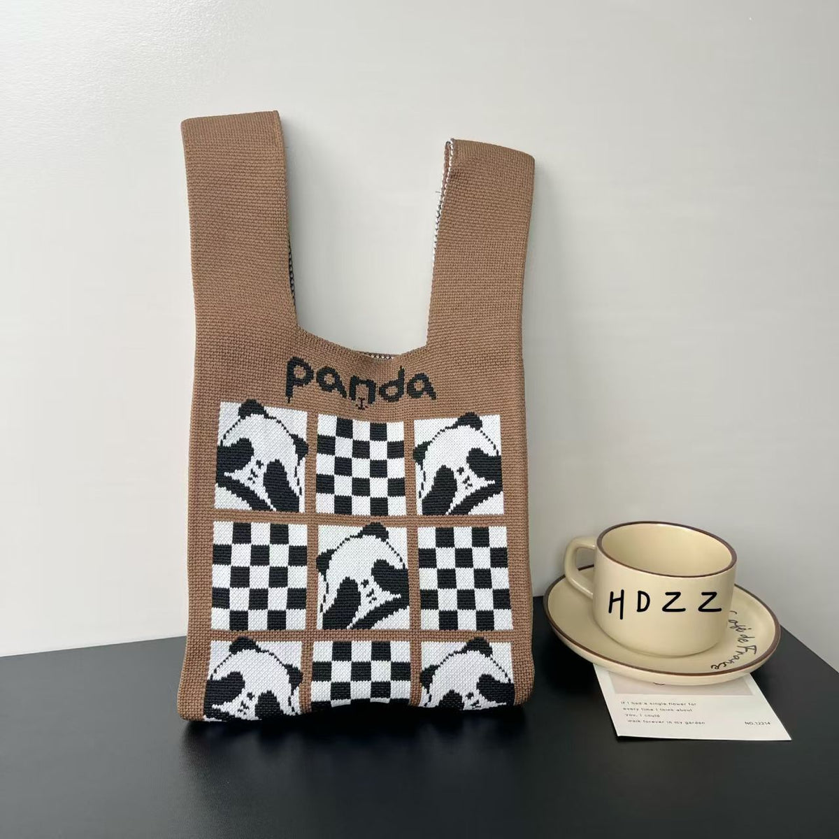 Women's Cute Panda Knitted Gift Niche High-grade Women's Handbag