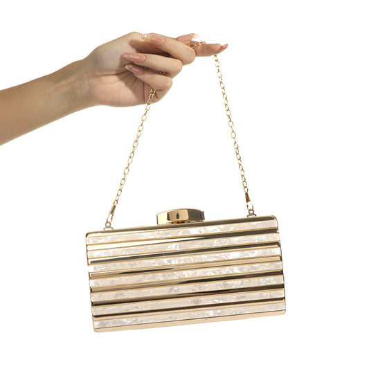 Women's Stylish Dinner Oval Acrylic Chain Evening Bags