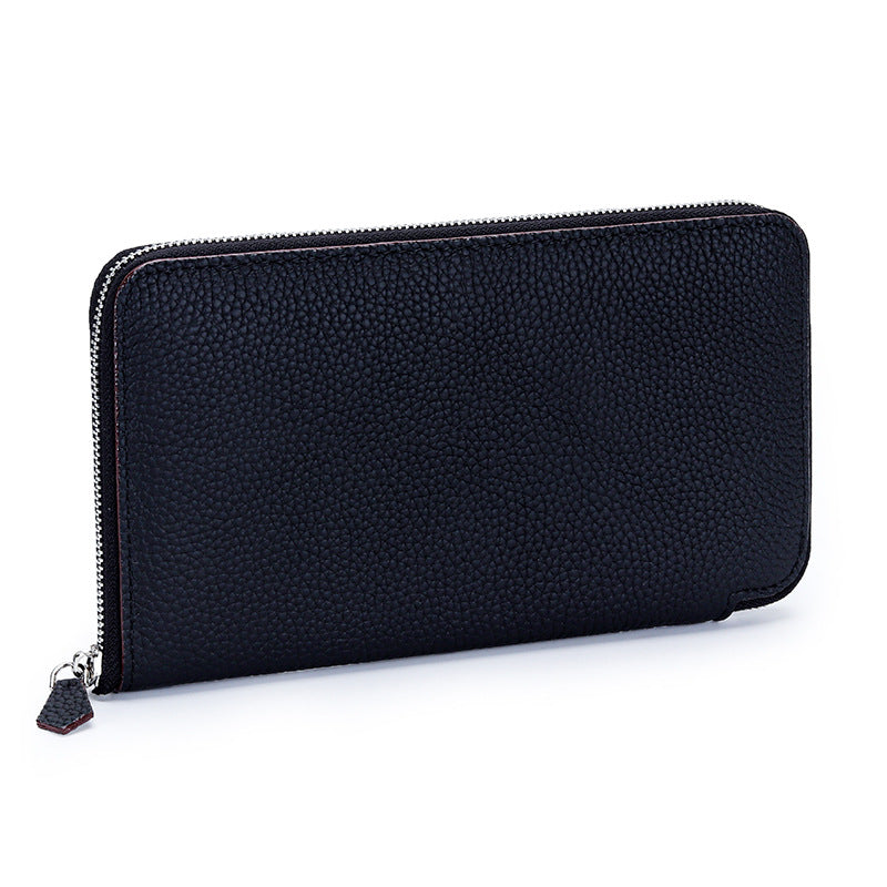 Women's High-grade Pure Cowhide Long Multifunctional Zipper Clutch Fashion Genuine Ladies Wallet