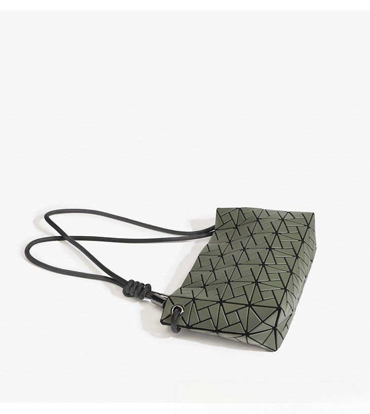 Women's High Quality Rhombus Geometric Underarm Drawstring Bags