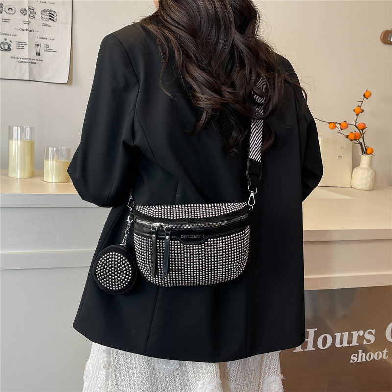 Light Diamond Trendy Grace Large Capacity Rhinestone Women's Shoulder Bag