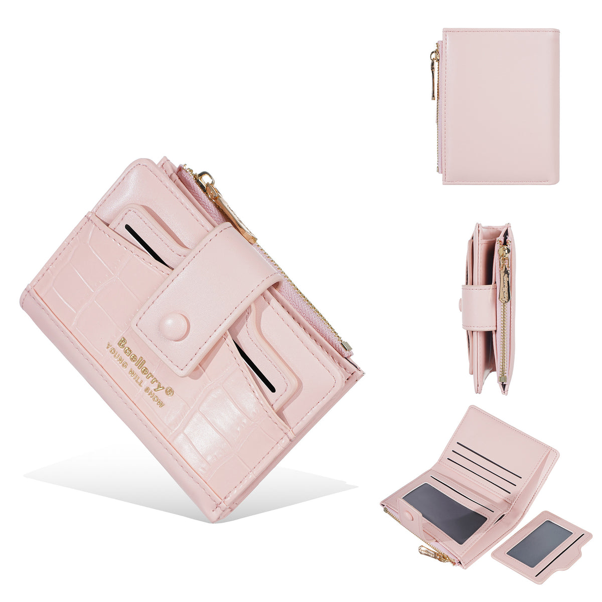 Women's Short Stone Pattern Multiple Slots Thin Ladies Wallet
