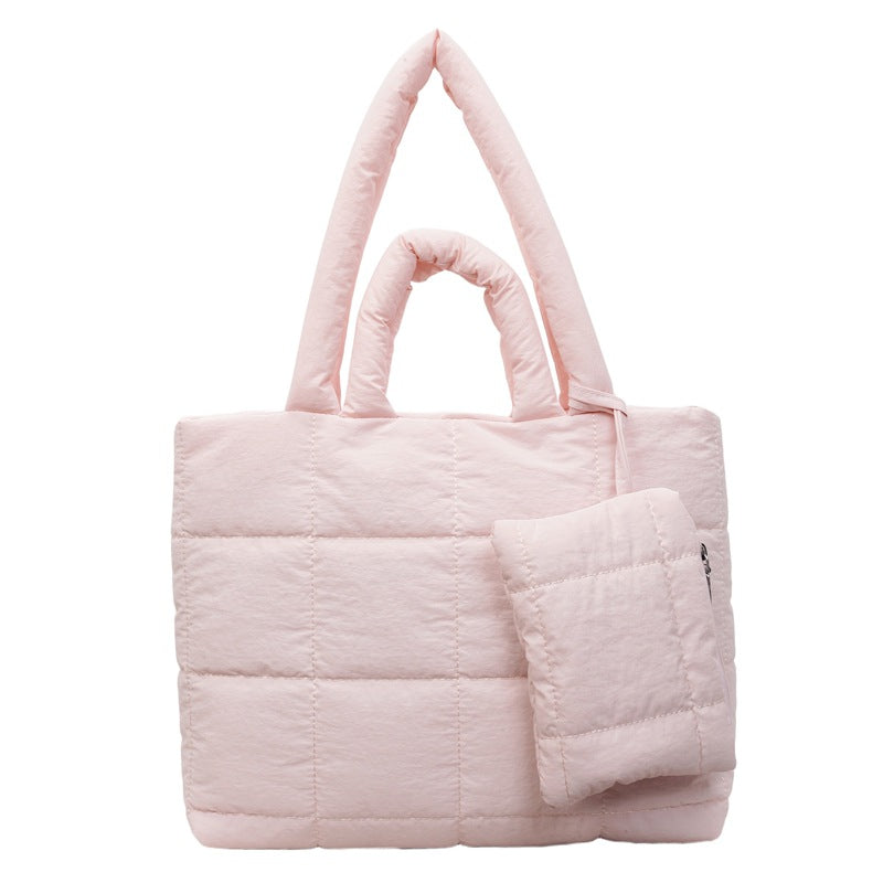 Women's Solid Color Simple Fashion Cotton Coat Women's Shoulder Bag