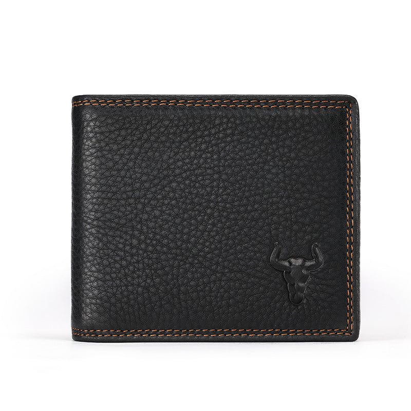 Leather Short Multiple Slots First Layer Men's Wallets