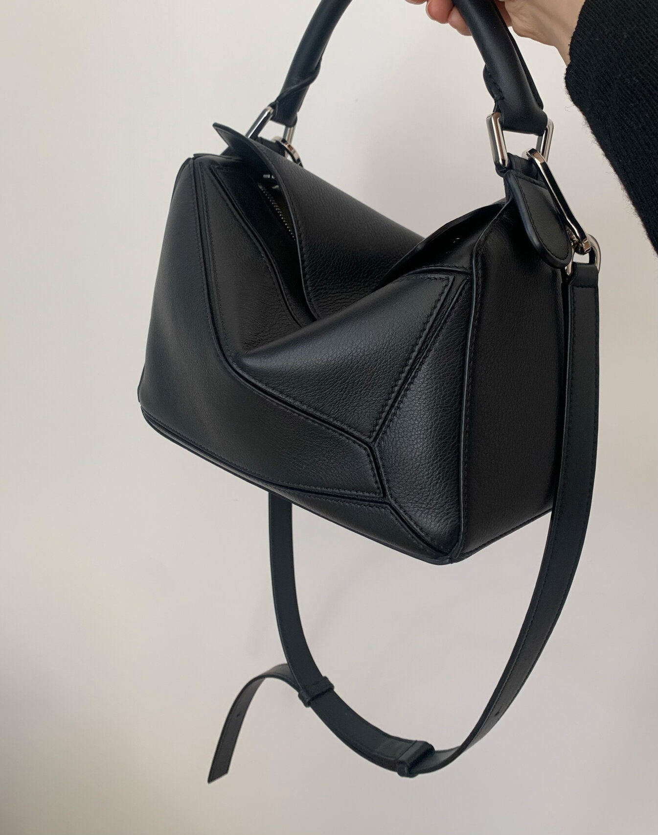 Women's Genuine Leather Portable Stitching Soft Pillow Bags