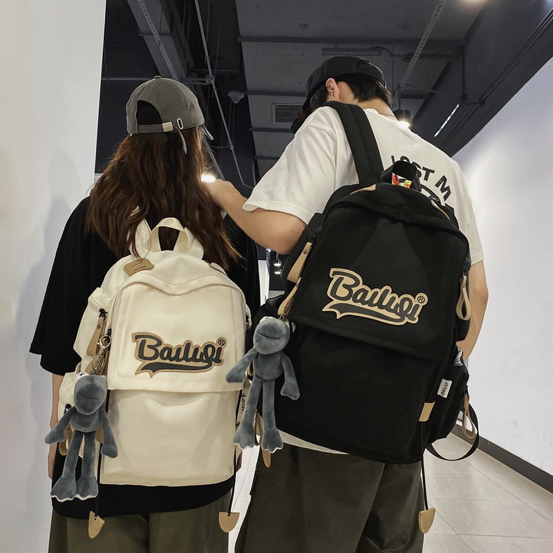 Men's Korean Contrast Color Trendy College Couple Backpacks