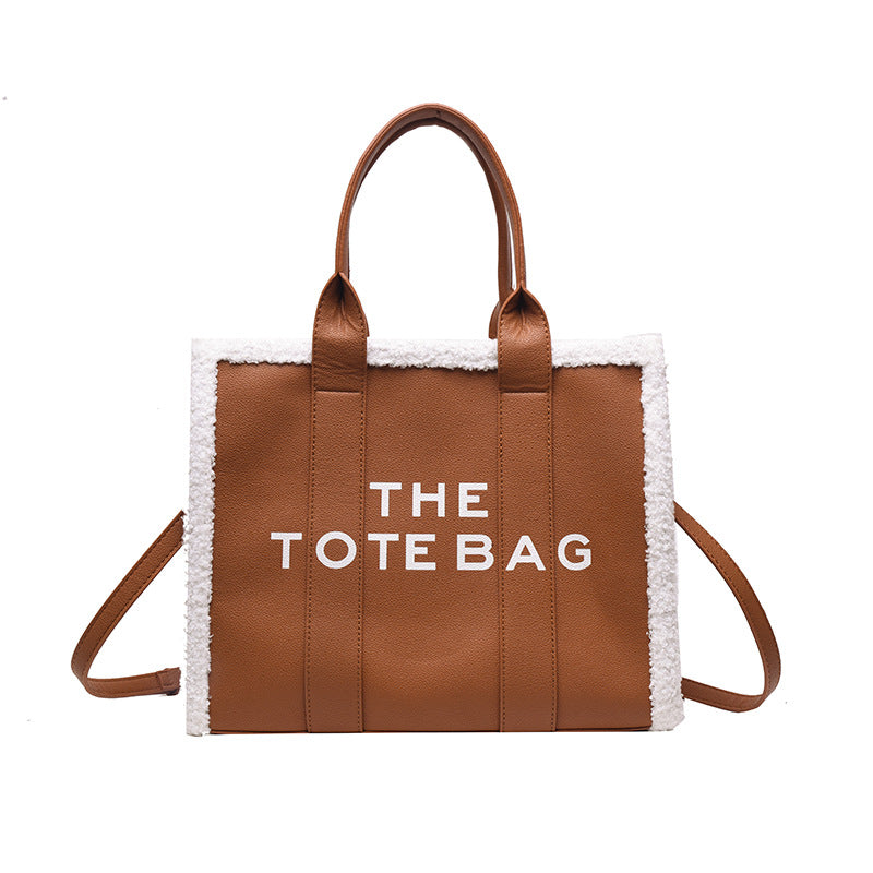 Lamb Wool Fashion Large Portable Lady's Handbags