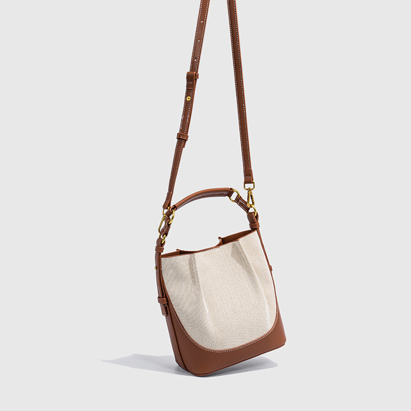 Women's Large Capacity Wide Strap Drawstring Cross Bucket Bags