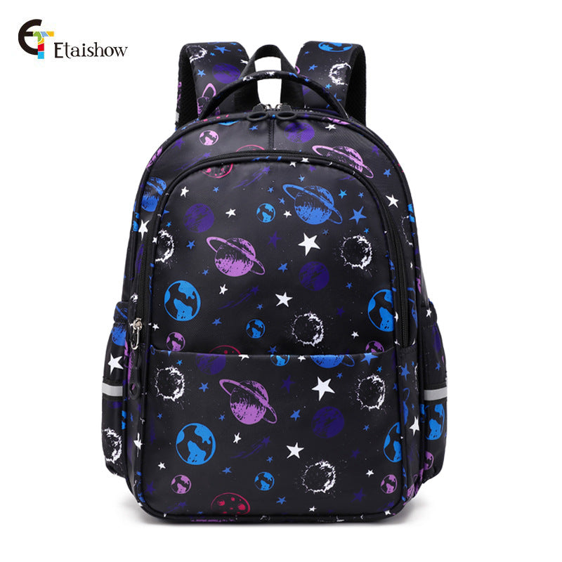 Male One Two Three Level Spacecraft Rocket Elementary School Students' Schoolbags