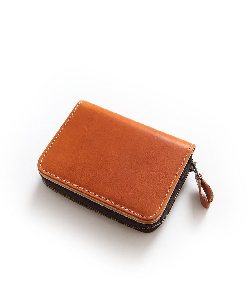 Men's Cowhide Short Genuine Vertical Zipper Green Purses