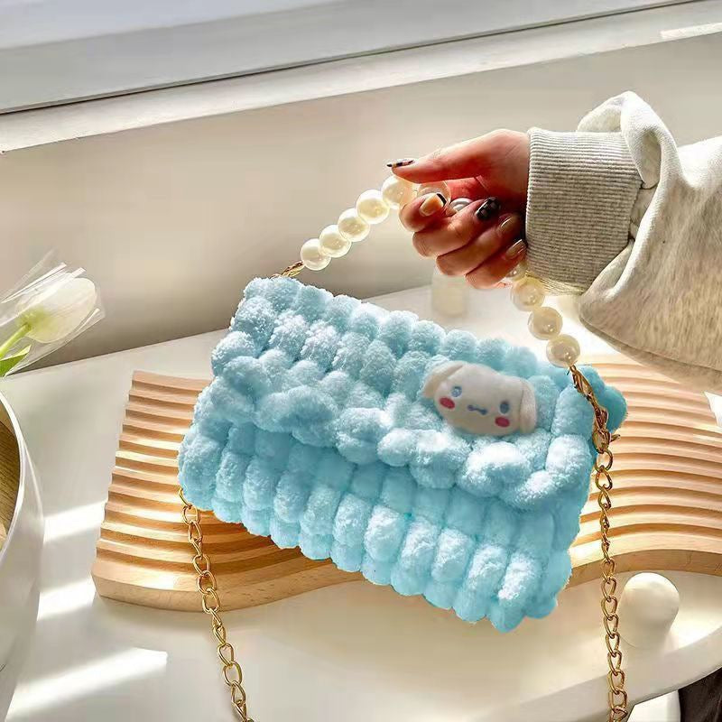 Material Mesh Wool Hand-woven Homemade Gift For Women's Messenger Bag