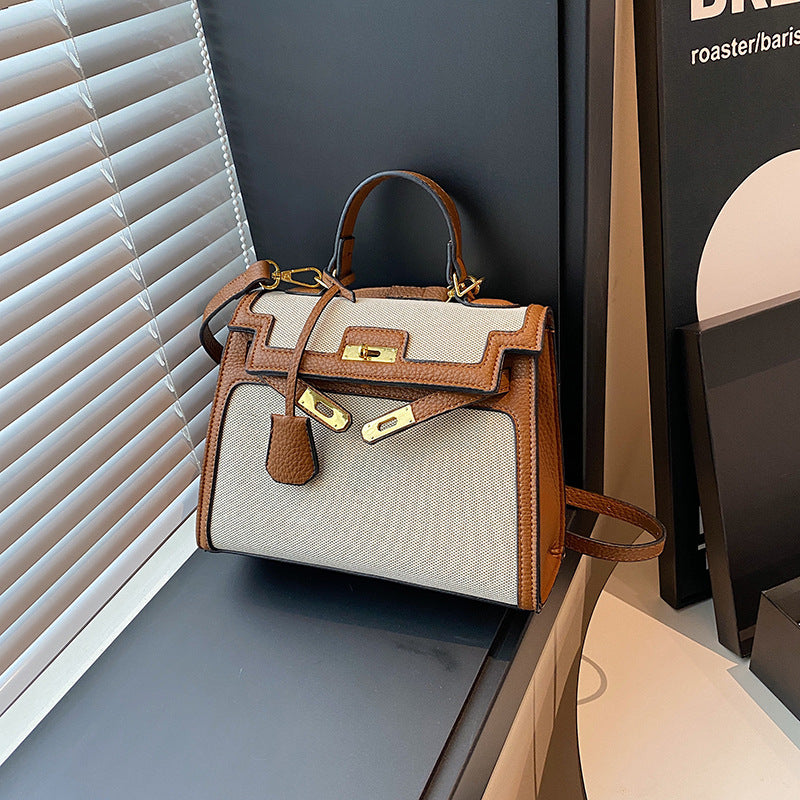 Women's Kelly Portable Underarm Solid Color Texture Lock