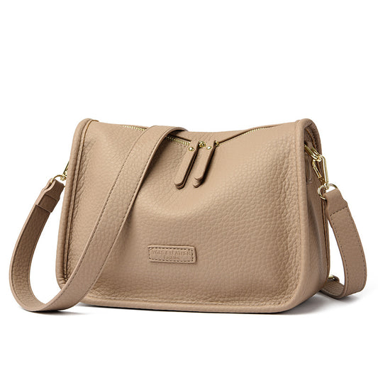 Women's Large Capacity Fashionable Simple Textured Korean Shoulder Bags