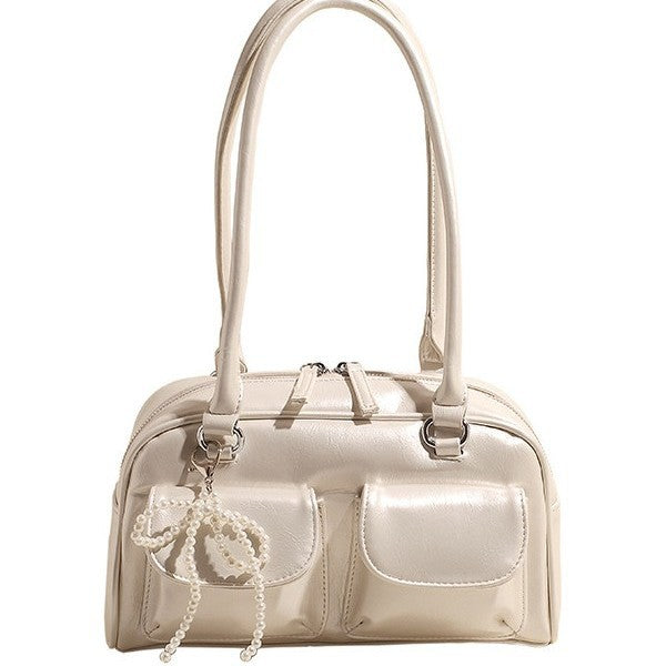 Niche Retro Underarm Double Pocket Stitching Bags