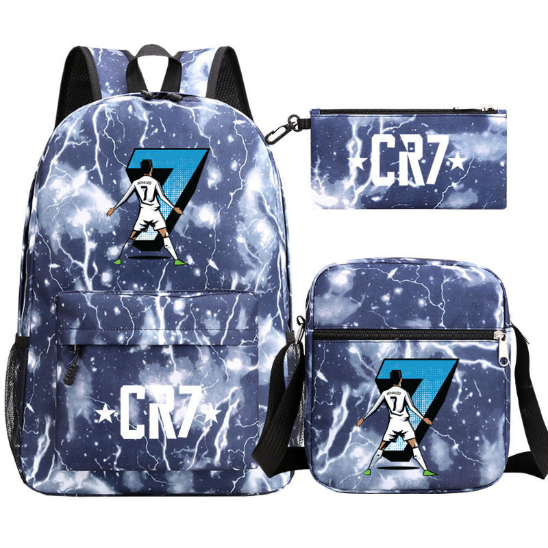 Women's & Men's & Football Star Junior Three-piece Suit Backpacks