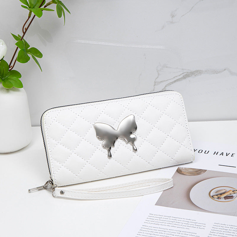 Women's Rhombus Multiple Slots Niche Clutch Textured Ladies Wallet