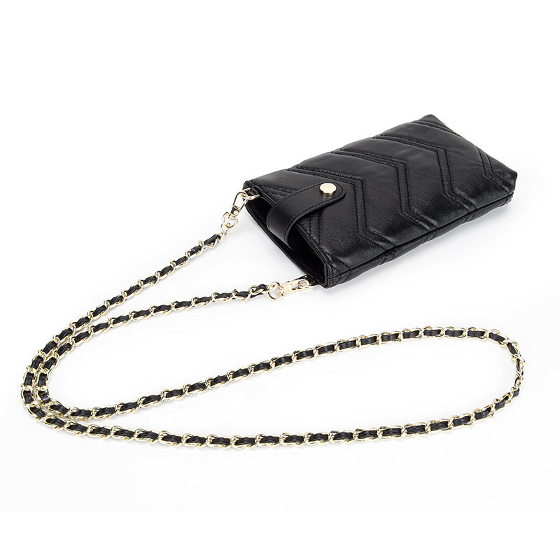 Mobile Female Leather Message Mini Sheepskin Phone Bags