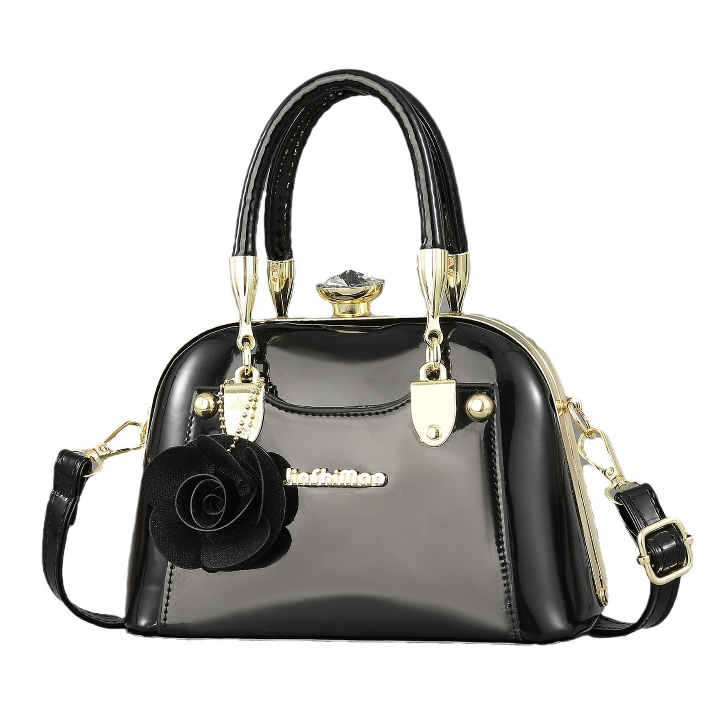 Textured Bright Leather Fashion Shell Dinner Handbags