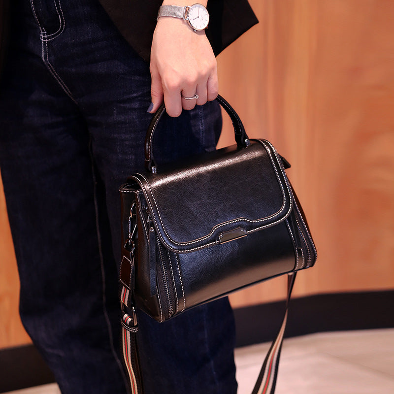 Women's Genuine Leather Fashion Advanced Texture Small Square Bags