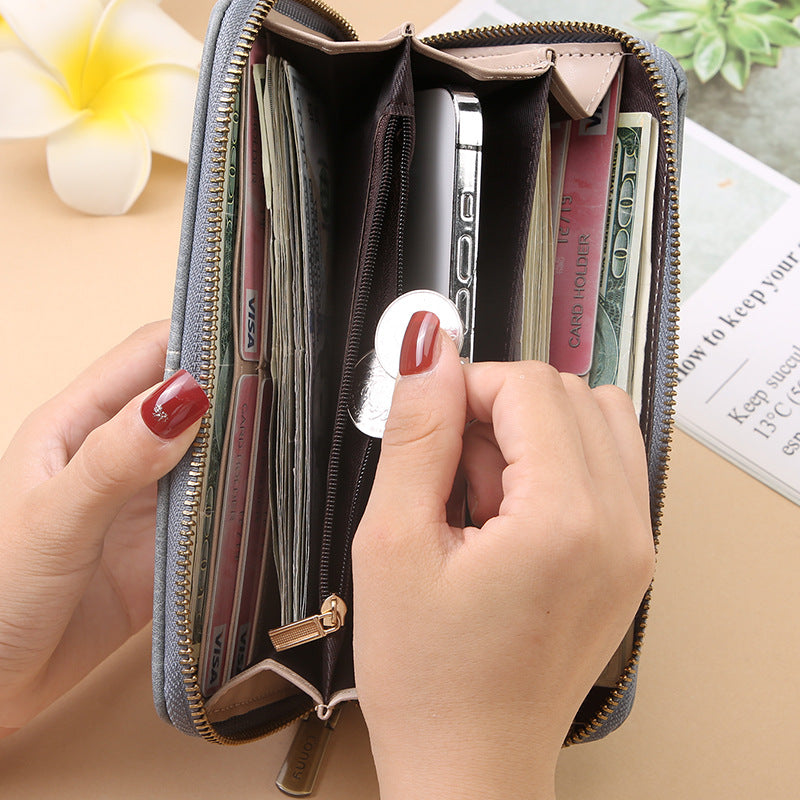 Women's & Men's Swiping Long Korean Large Capacity Mobile Ladies Wallet