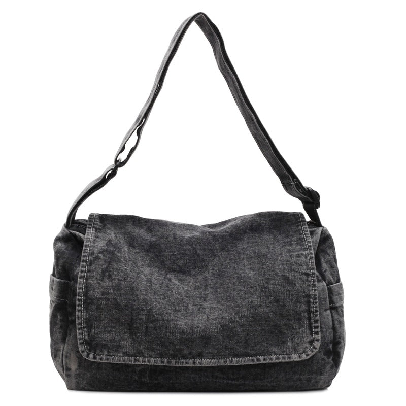 Style Washed Denim Female Idle Large Bags