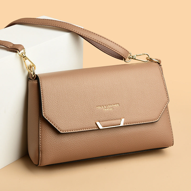 Fashion Soft Leather Portable Mother Texture Small Square Bags