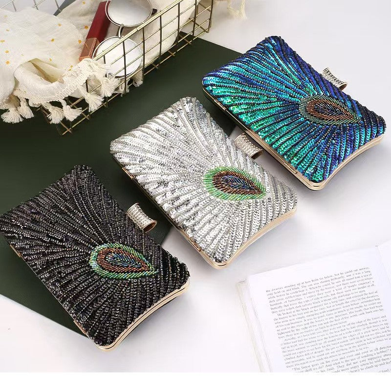 Style Vintage Art Beaded Embroidered Sequined Dress Bags