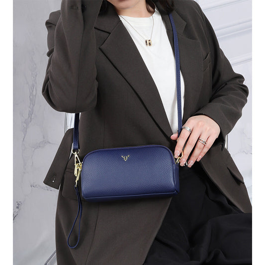 Women's Leather Fashion Cattlehide One Big Litchi Crossbody Bags