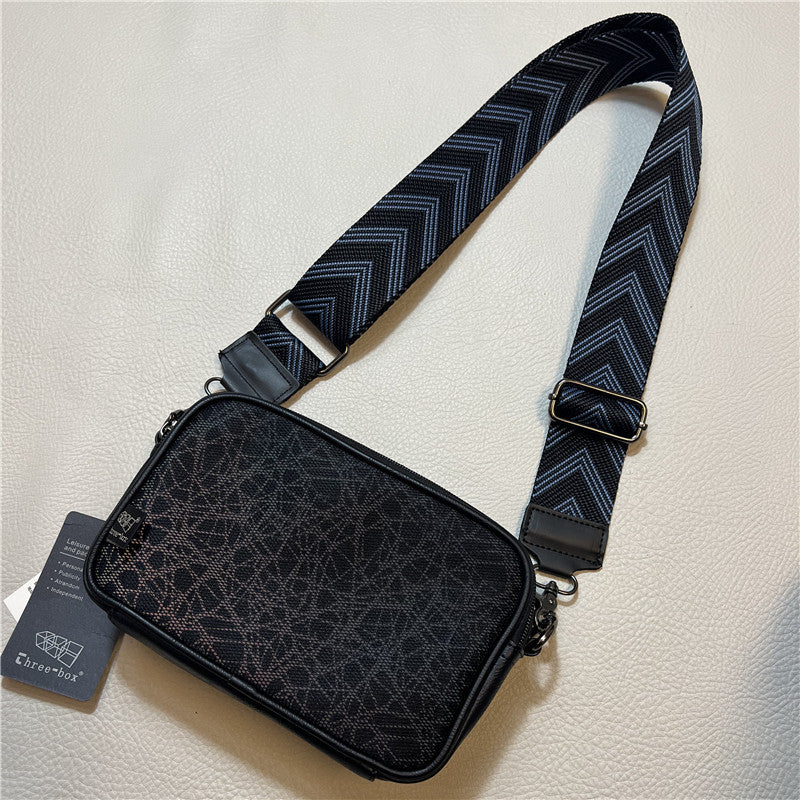 Men's Fashionable Pattern Soft Leather Trendy Men's Shoulder Bags