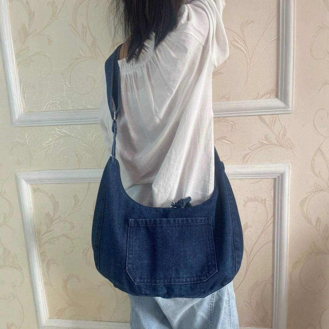 Women's Denim Retro Easy Matching Simple Large Capacity Commute Leisure Women's Messenger Bag