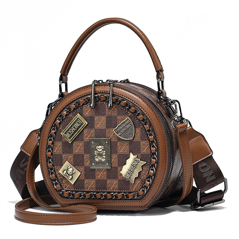 Women's Advanced Texture Spring Korean Fashion Round Shoulder Bags