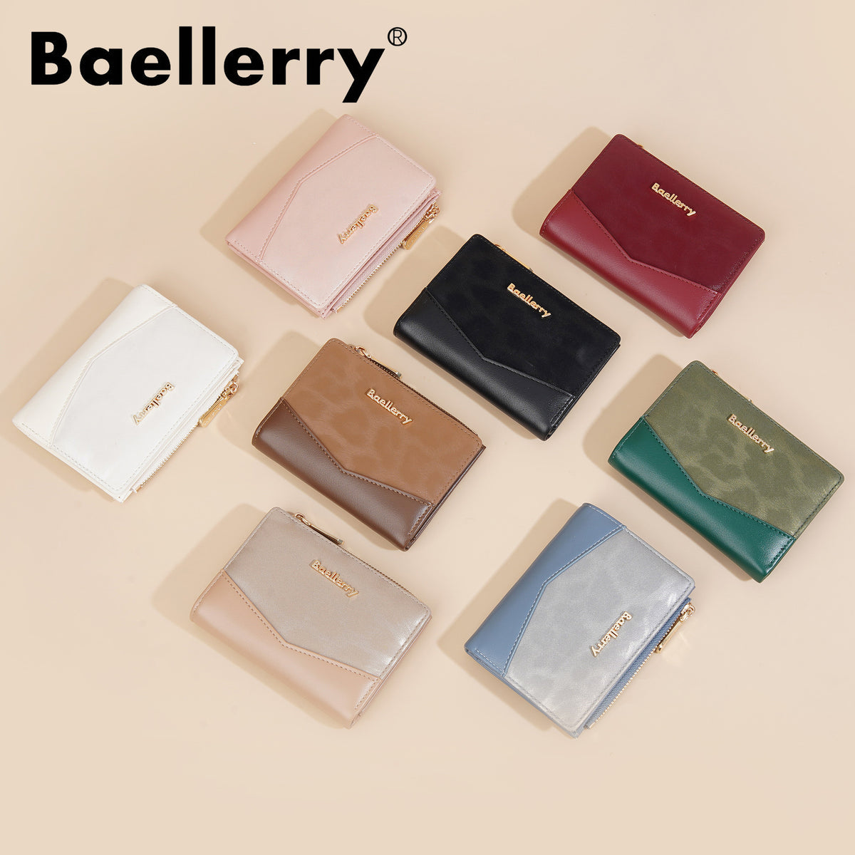 Women's Short Simple Multiple Slots Two Fold Ladies Wallet