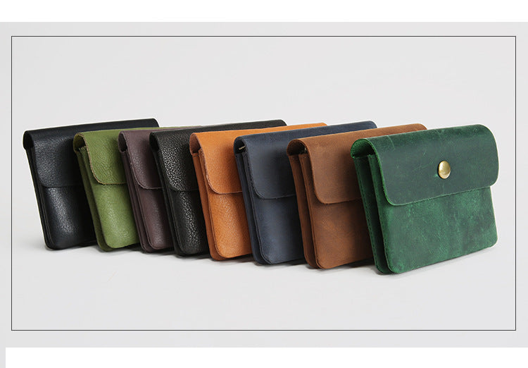 Women's & Men's Handmade Retro First Layer Cowhide Short Leather And Ladies Wallets