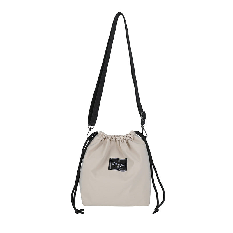 Women's Fashionable Simple Nylon Drawstring Pouch Women's Messenger Bag